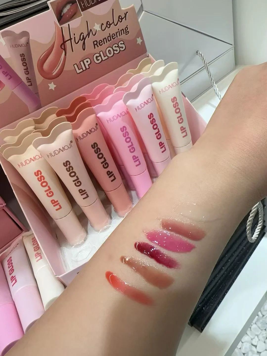 Huda moji New Viral lip Gloss Buy 2 Get 1 Free Deal Total 3